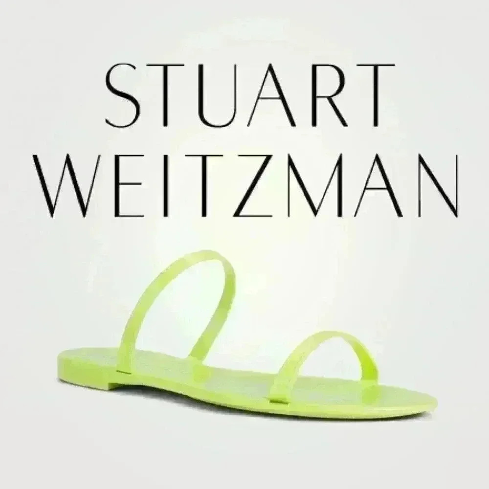 NWT Stuart Weitzman “Sawyer” Rubber Double Strap Slide Sandal